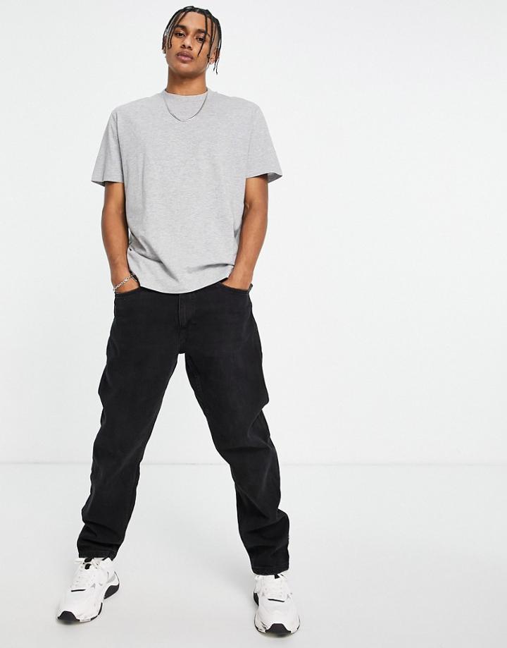 Asos Design Relaxed Fit T-shirt In Gray Heather