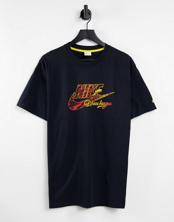 Nike Let It Gold Pack 'drew League' Oversized Logo T-shirt In Black