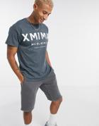 Asos Design Oversized T-shirt With Roman Numerals Chest Print-grey