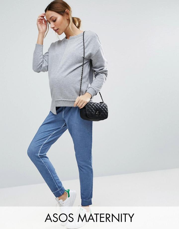 Asos Maternity Washed Jogger - Blue