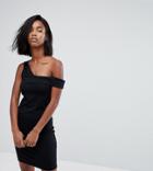 Noisy May Bodycon Dress With Asymmetric Straps - Black