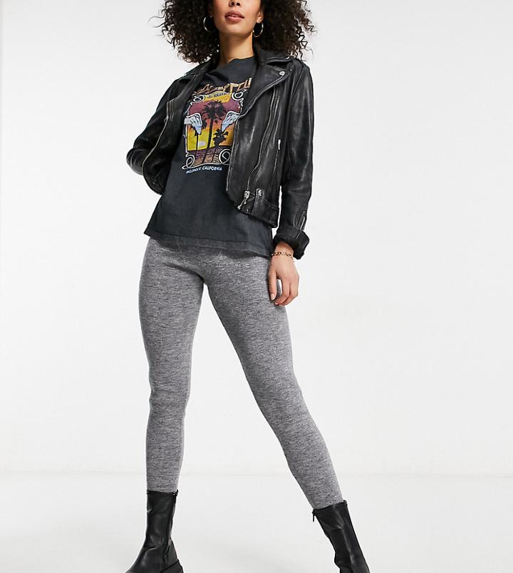 Asos Design Tall Knit Leggings In Gray - Part Of A Set-grey