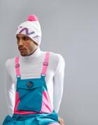 O'neill Reissue Bobble Beanie Large Logo In White - White