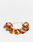 Svnx Chunky Chain Bracelet In Tortoise Print-brown