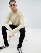 D-struct Chunky Cable Knit Sweater - Cream
