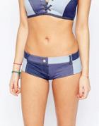 Seafolly Denim Boyleg Bikini Bottom - Indigo