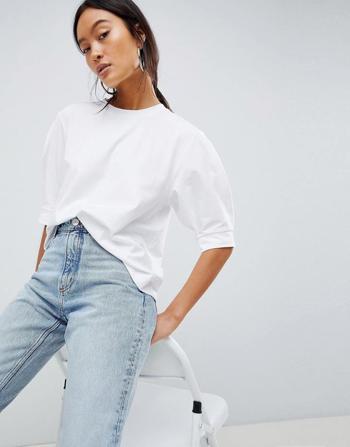 Weekday Bell Sleeve T-shirt - White