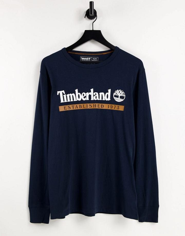 Timberland Established 1973 Long Sleeve T-shirt In Navy