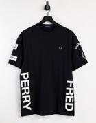 Fred Perry Bold Graphic Print T-shirt In Black
