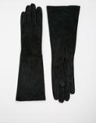New Look Long Suede Glove - Black