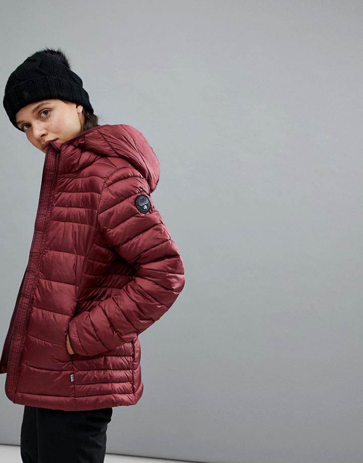 Napapijri Aerons Hooded Jacket In Burgundy-red