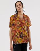 Asos Design Festival Shirt In Tie Dye Sheer Print - Black