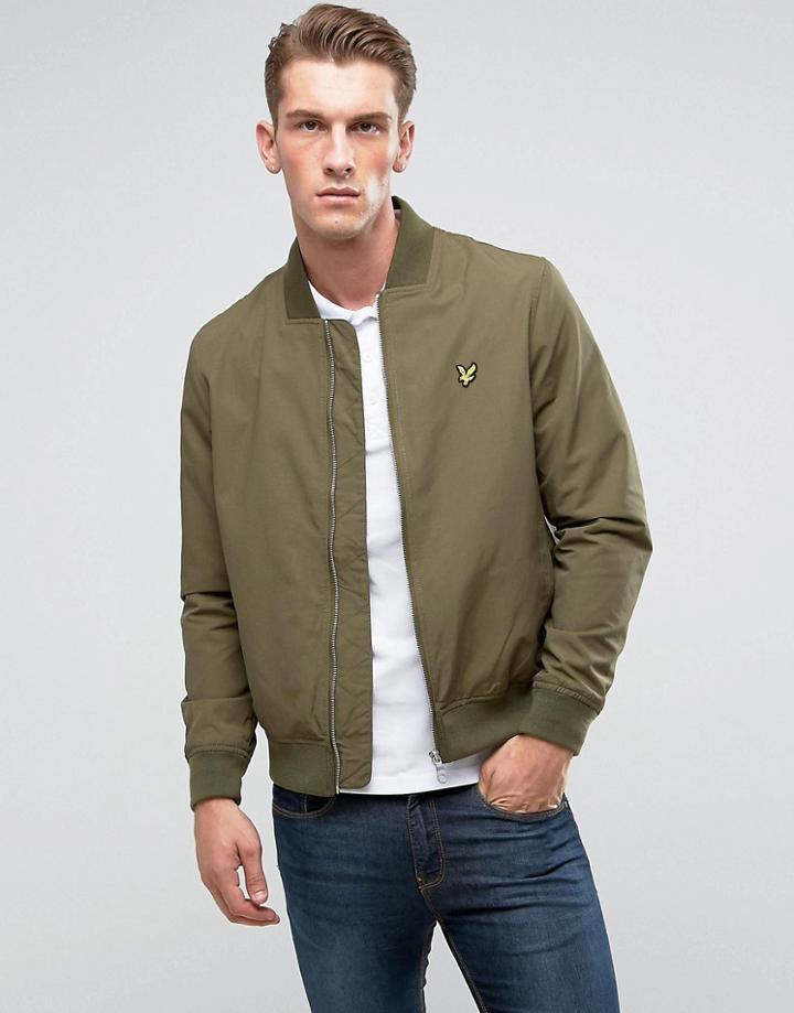 Lyle & Scott Logo Bomber Jacket Khaki - Green