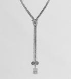 Sacred Hawk Chunky Lariat Necklace - Silver
