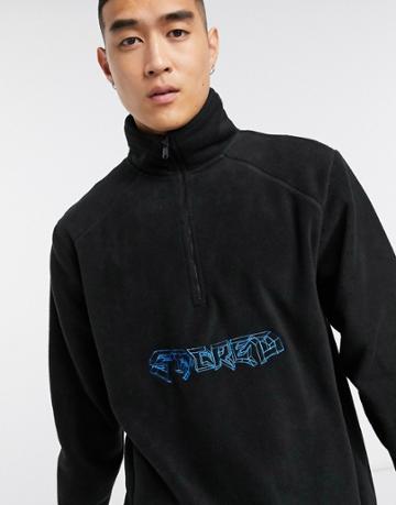 Nothing Is Sacred 1/4 Zip Fleece In Black