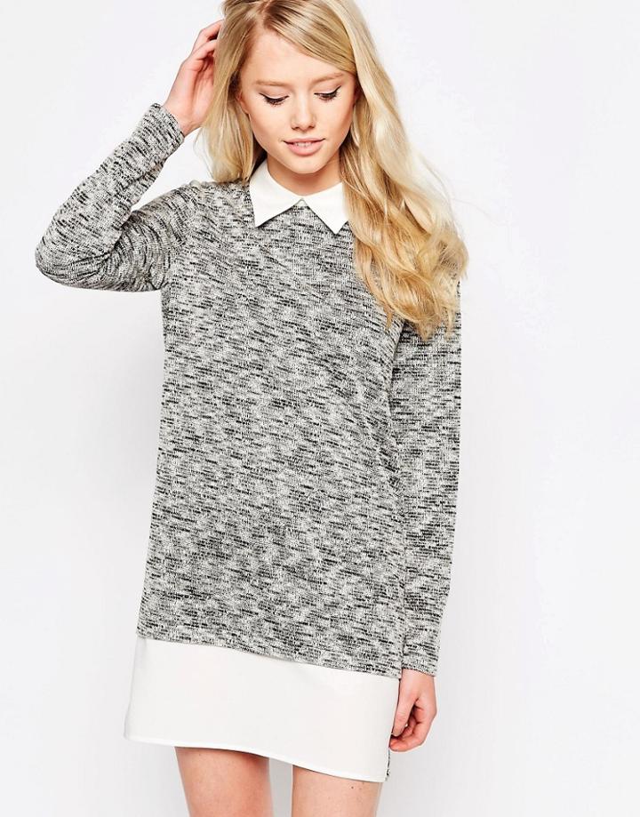 Jovonna Odia Jumper Dress With Collar - Black