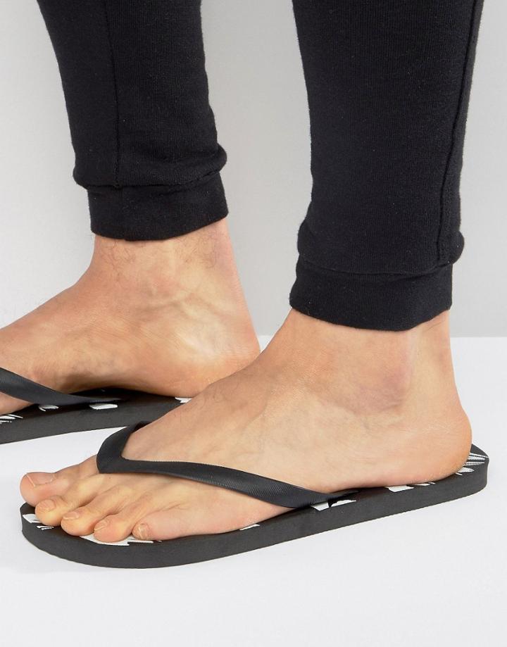 Abuze Wasp Print Flip Flops - Black
