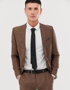Twisted Tailor Super Skinny Linen Suit Jacket In Brown - Brown