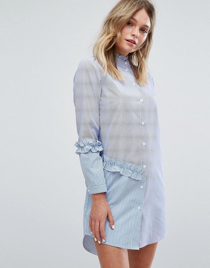 Miss Selfrdige Mix And Match Stripe Shirt Dress - Multi