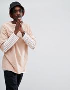 Asos Oversized T-shirt With Crew Neck - Beige