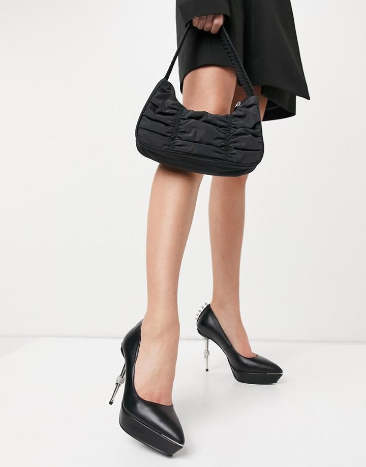 Lamoda Skull Heel Pumps In Black