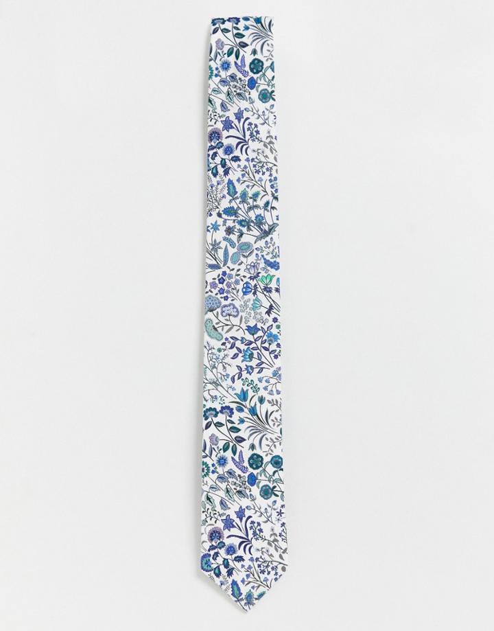 Gianni Feraud Liberty Print Hope Springs Tie-white