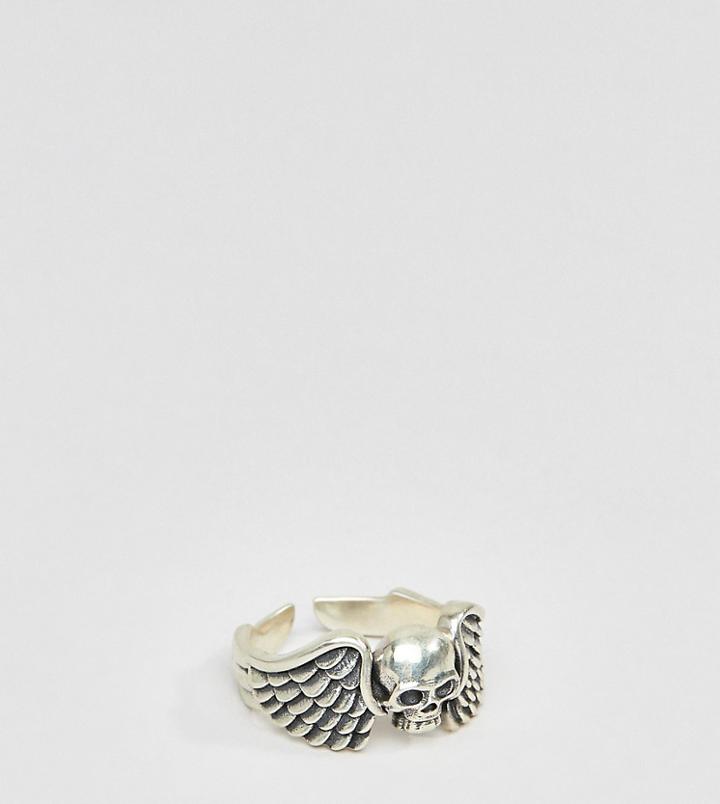 Serge Denimes Winged Skull Ring In Sterling Silver - Silver