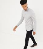 Asos Design Tall Skinny Shirt In Light Gray - Gray
