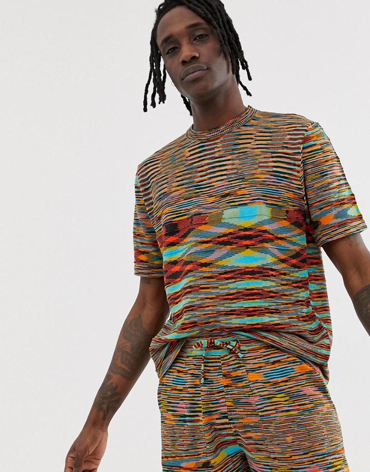 Asos Design Knitted Multicolor Two-piece T-shirt In Space Dye