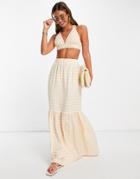 Asos Design Maxi Skirt In Gingham Check Print - Part Of A Set-multi