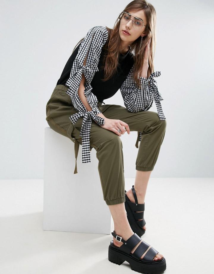 Asos Wrap Front Cargo Pants - Green
