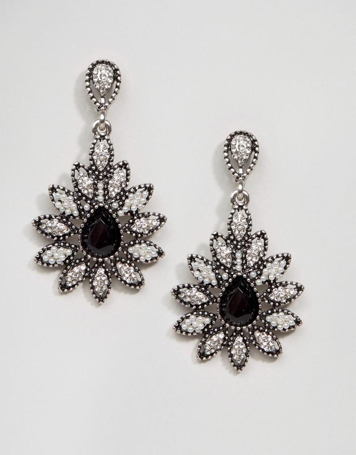 Designb Statement Flower Earrings - Black