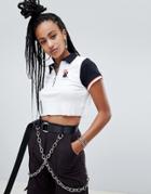 The Ragged Priest X Betsy Johnson Embroidered Polo Shirt - White