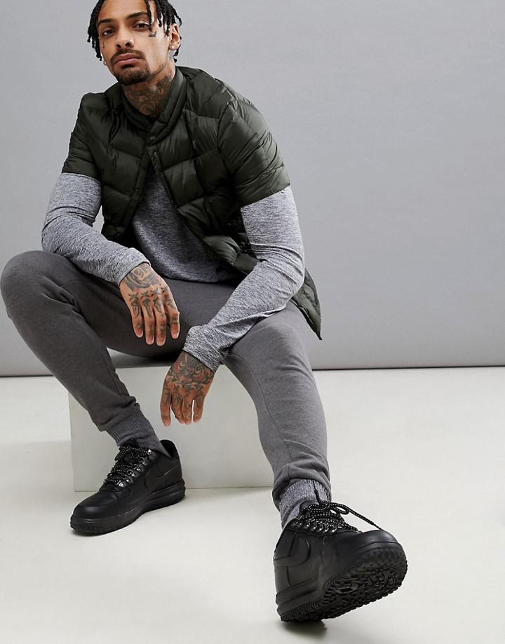Asos 4505 Packable Jacket With Quilting In Khaki-green