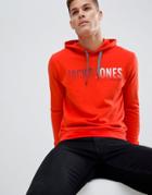 Jack And Jones Logo Hooded Sweat-red