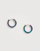 Asos Design Hoop Earrings In Oil Slick - Multi