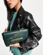 Love Moschino Chain Strap Shoulder Bag In Dark Green