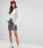 Parisian Tall Check A-line Mini Skirt - Gray
