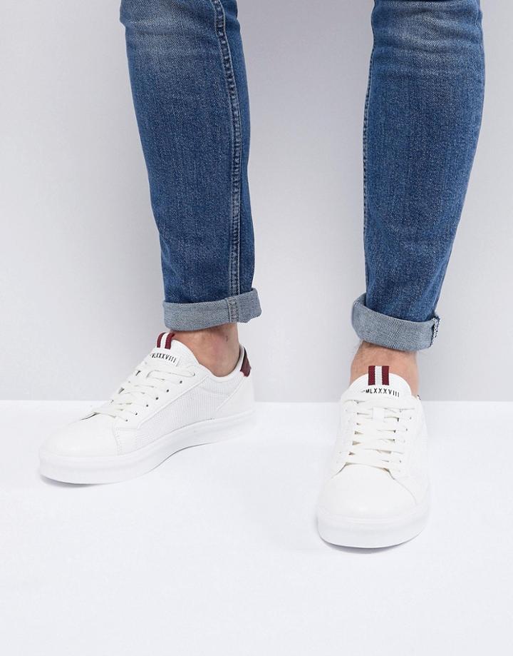 River Island Sneakers With Mesh Side Detail In White - White