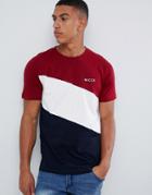 Nicce T-shirt With Triple Panel - Red