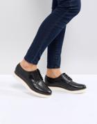 Asos Marce Leather Flat Shoes - Black