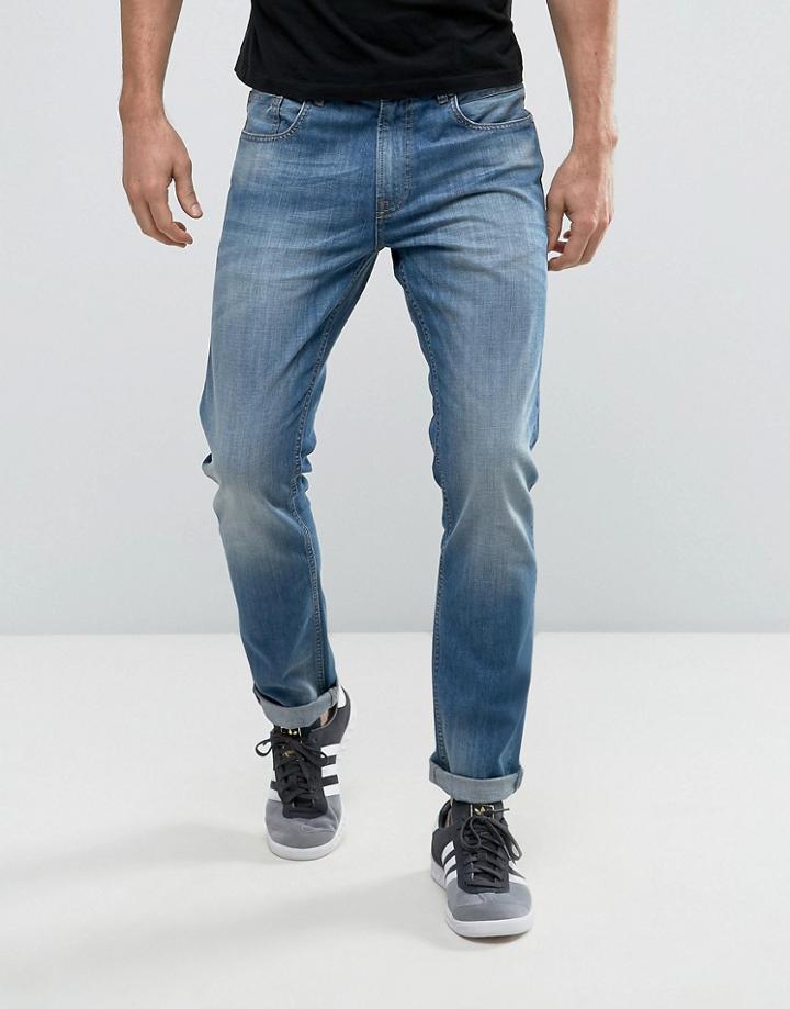 Produkt Regular Fit Jeans In Washed Blue Denim - Blue