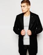 Ben Sherman Overcoat - Jet Blac