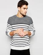 Asos Sweater With Stripe Contrast - White