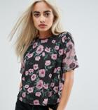 Asos Petite T-shirt With Cutabout Floral - Multi