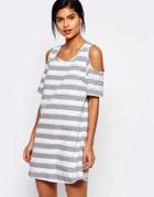 Vero Moda Stripe Cold Shoulder Dress - Multi