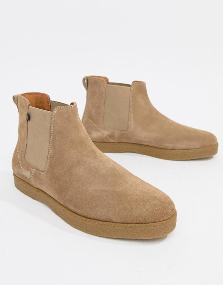 Farah Sonny Suede Chelsea Boots - Beige