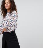 Fashion Union Tall Blouse With Tie Up Detail - White