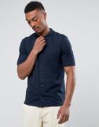 Selected Homme Short Sleeve Jersey Shirt - Navy