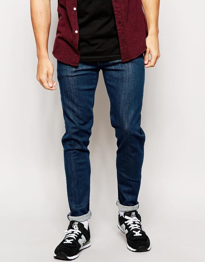 Asos Skinny Jeans In Smoky Blue - Dark Blue